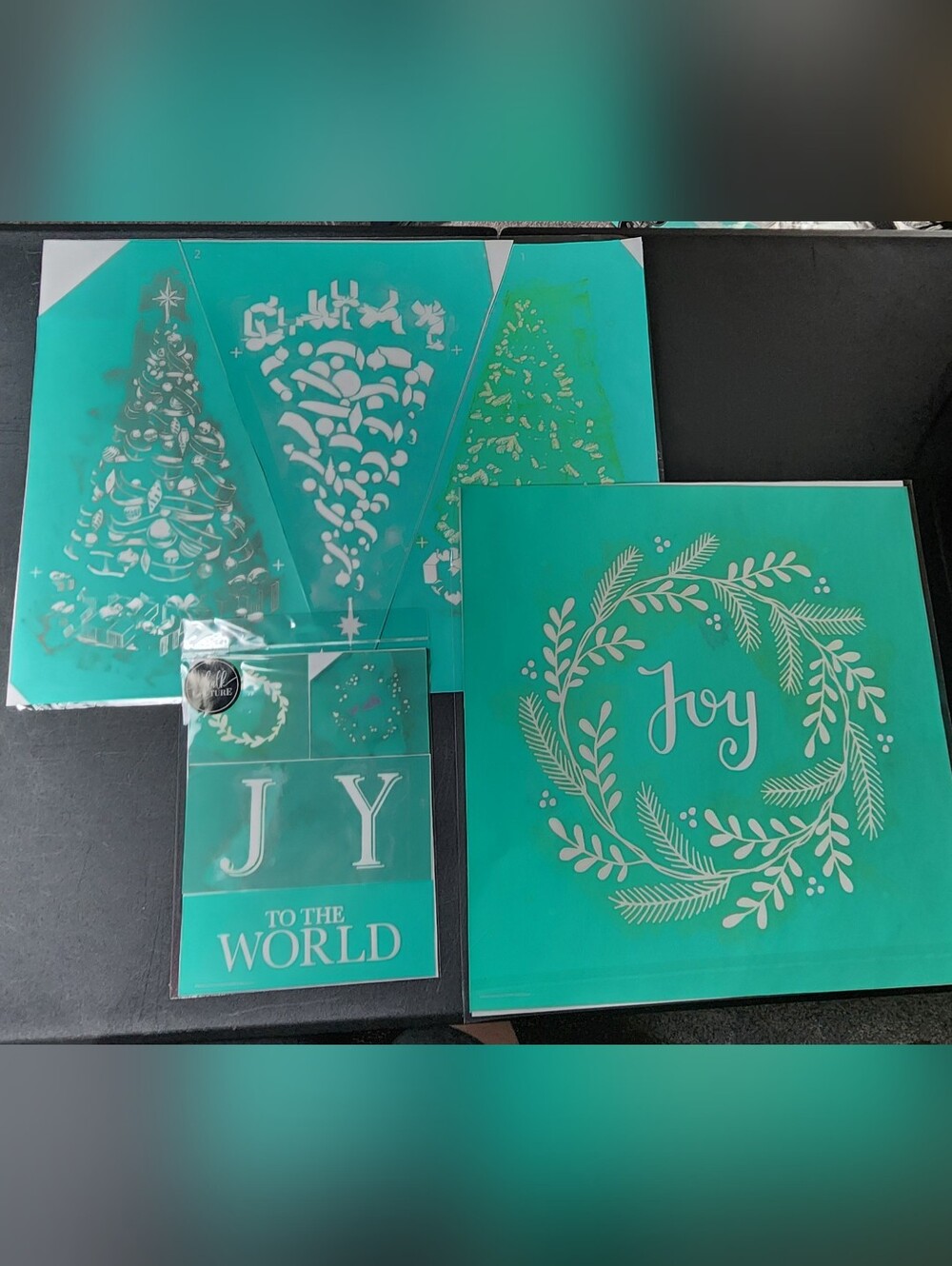 Lot Of 3 Chalk Couture Christmas Transfers, Used
